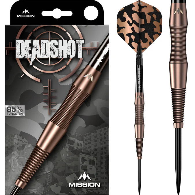 Mission Dead Shot Darts - Stahlspitze - 95% Tungsten - Bronzefarben 23 gr