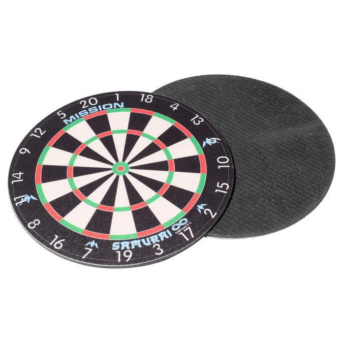 Mission Untersetzer – Infinity Dartboard-Design – Gummi und Stoff – rund 9,5 cm – 2er-Pack