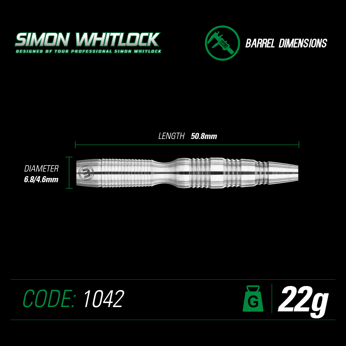 Simon Whitlock 90% Tungsten Steeldarts silver