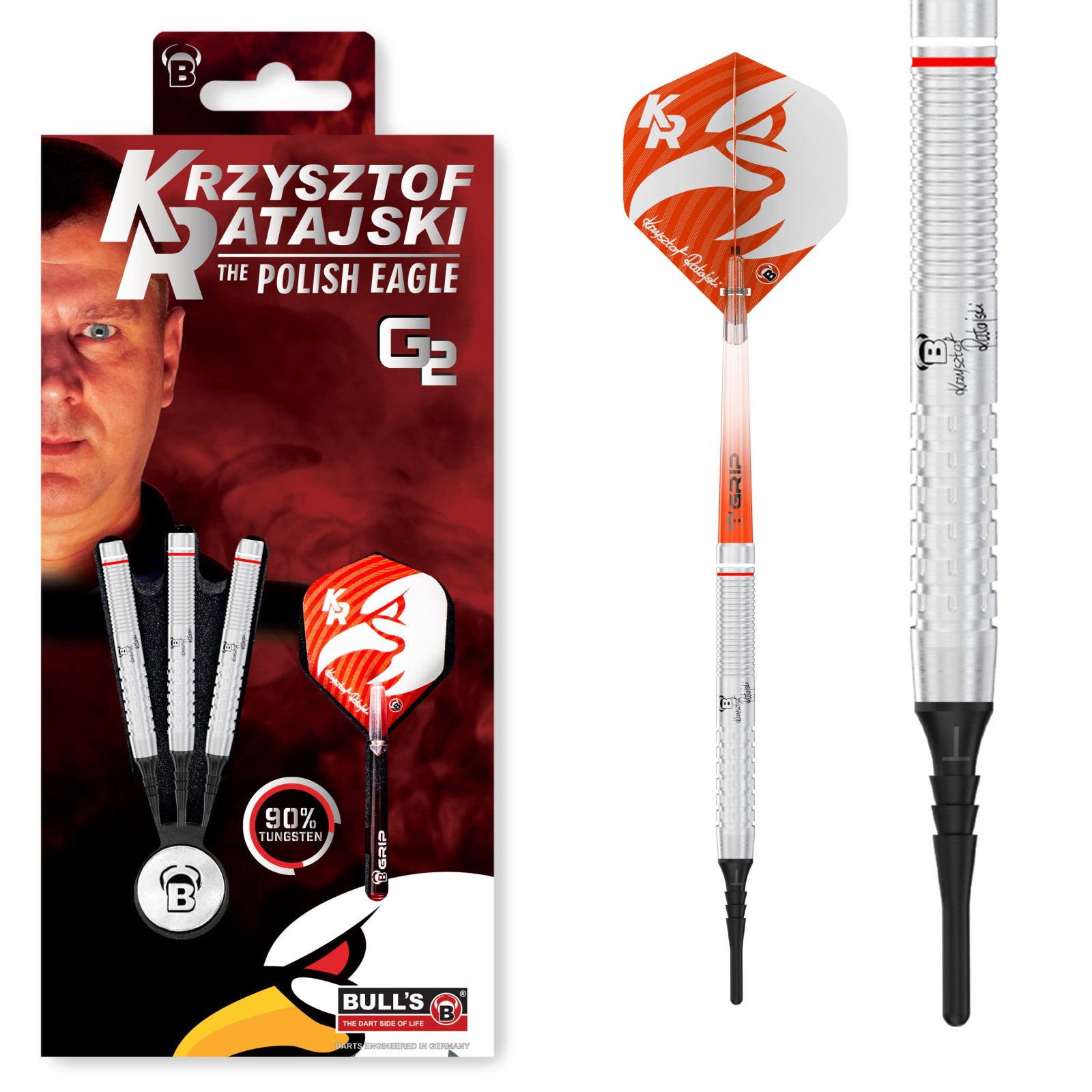 BULL'S Krzysztof Ratajski Soft Dart G2, 90% Tungsten | 18 Gr.