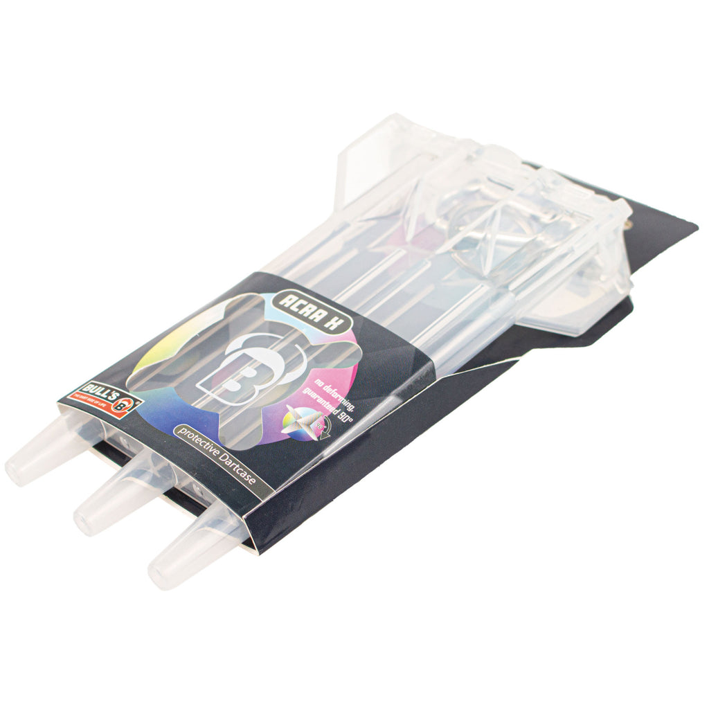 BULL'S Acra X Dart-Etui – für voll aufgebaute Darts - weiß/clear