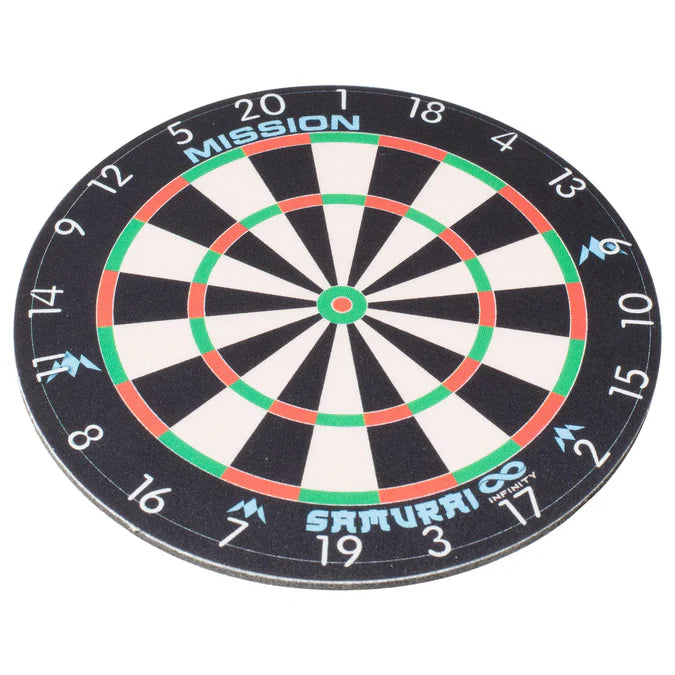 Mission Untersetzer – Infinity Dartboard-Design – Gummi und Stoff – rund 9,5 cm – 2er-Pack