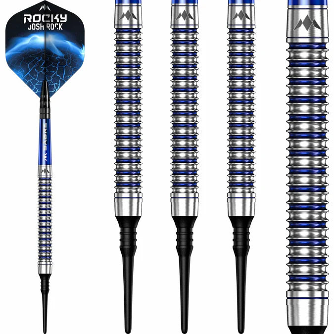 Mission Josh Rock Darts v2 – Weiche Spitze – 95 % – Rocky – Silber & Blau PVD