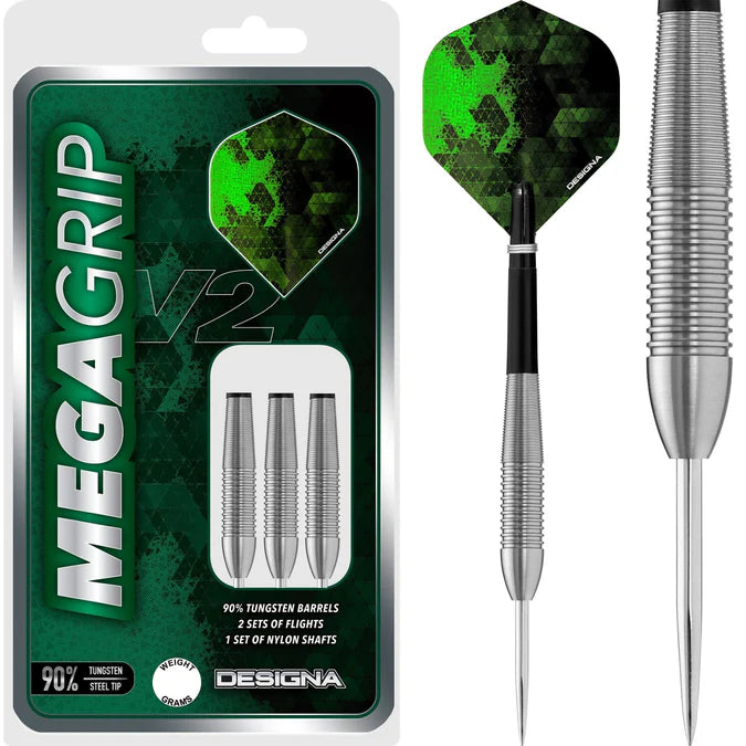 Designa Mega Grip V2 Darts – Stahlspitze – M2