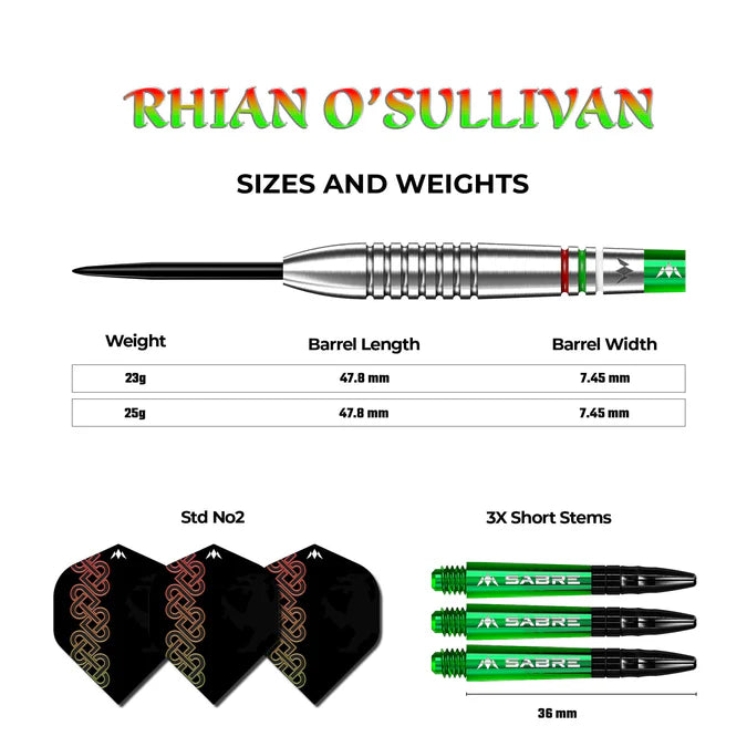 Mission Rhian O Sullivan Darts - Stahlspitze - Steeldarts 25 gr