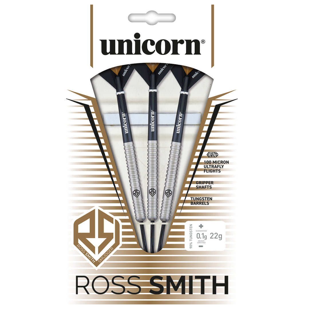 Unicorn Ross Smith Darts – Stahlspitze – 90 % – Smudger – Natur