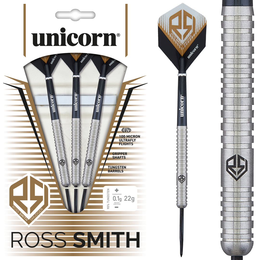 Unicorn Ross Smith Darts – Stahlspitze – 90 % – Smudger – Natur