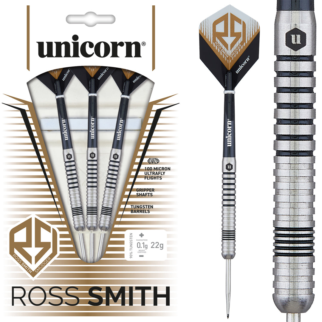 Unicorn Ross Smith Darts – Stahlspitze – 80 % – Smudger – Natur