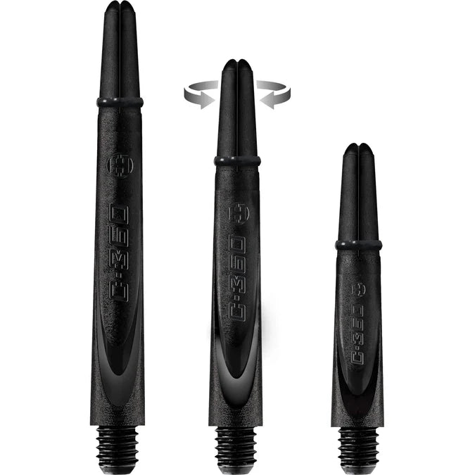 Harrows Carbon 360 Shafts – Polycarbonat Schäfte Carbon Top – Schwarz spin