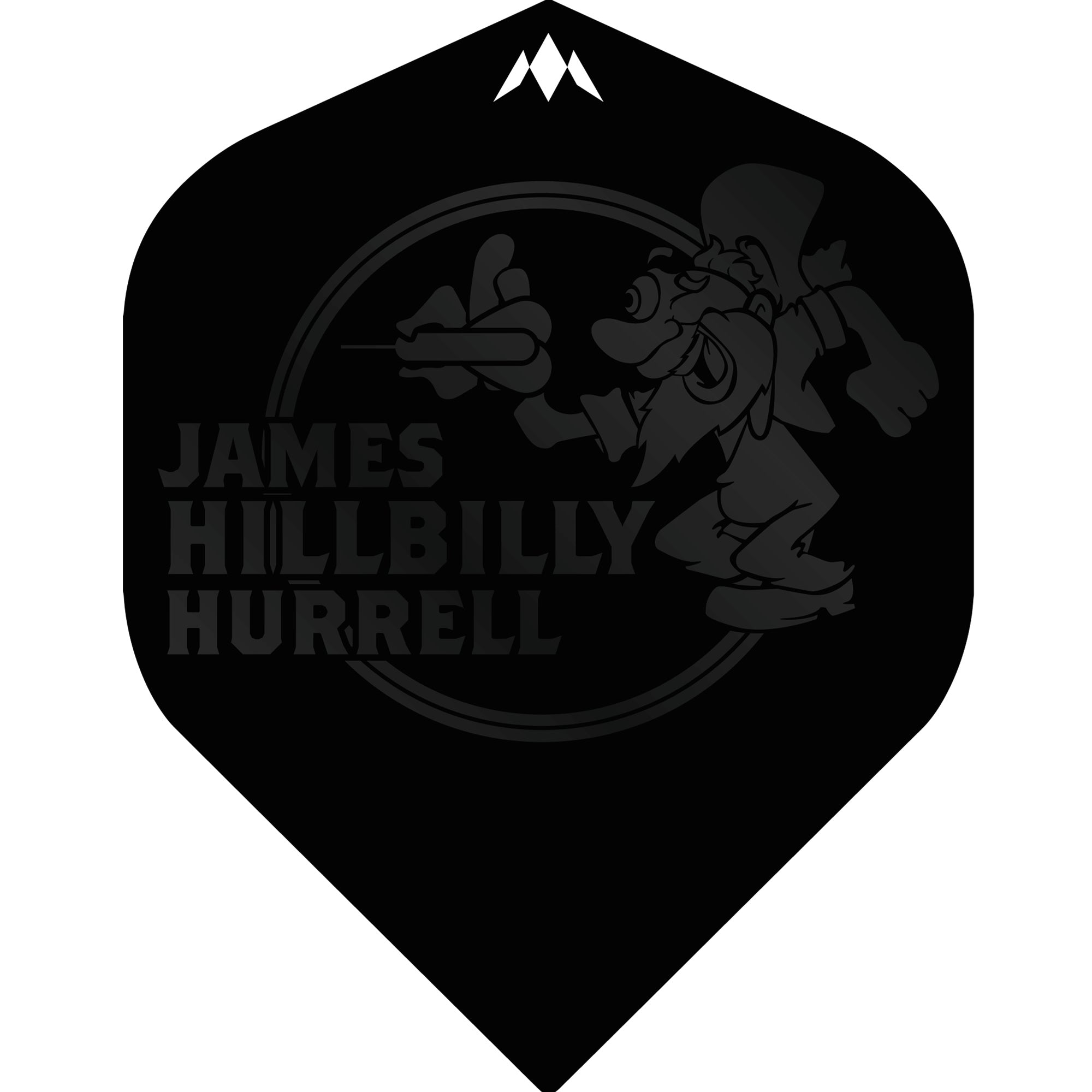 Mission Solo Dart Flights – 100 Mikron – Nr. 2 – Standard – James Hurrell – Schwarz – Hillbilly