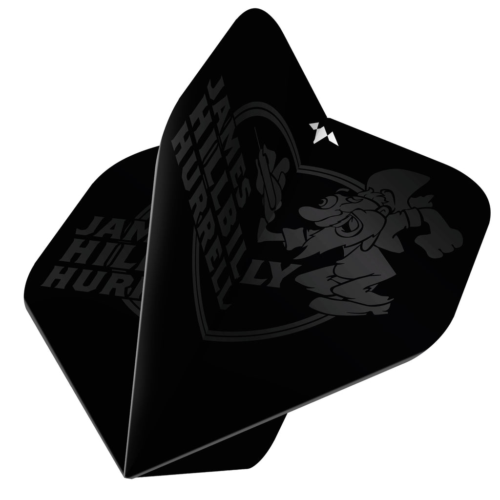 Mission Solo Dart Flights – 100 Mikron – Nr. 2 – Standard – James Hurrell – Schwarz – Hillbilly