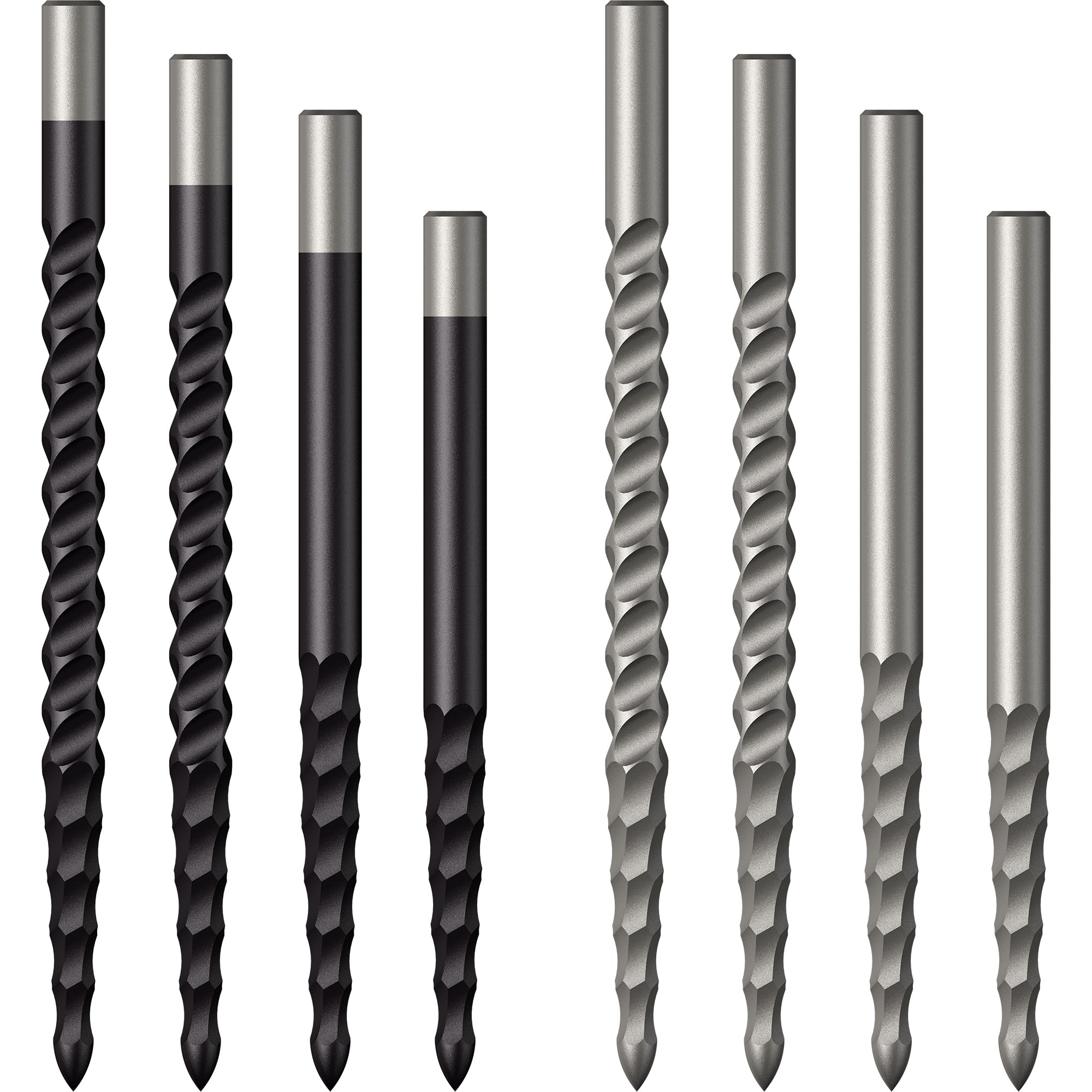 Mission Lunar CS und FS Dartspitzen - Wechselspitzen - silber und schwarz