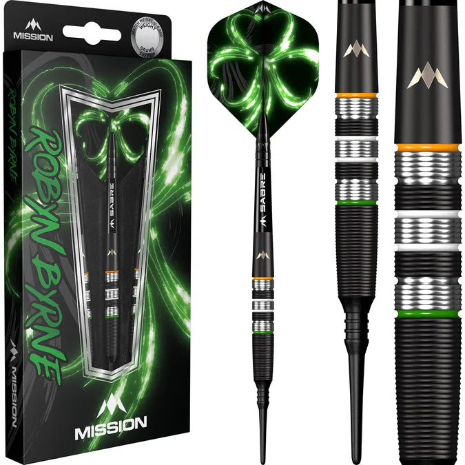 Mission Robyn Byrne Darts – Softdarts – 90 % – Schwarzes Titan 18 gr