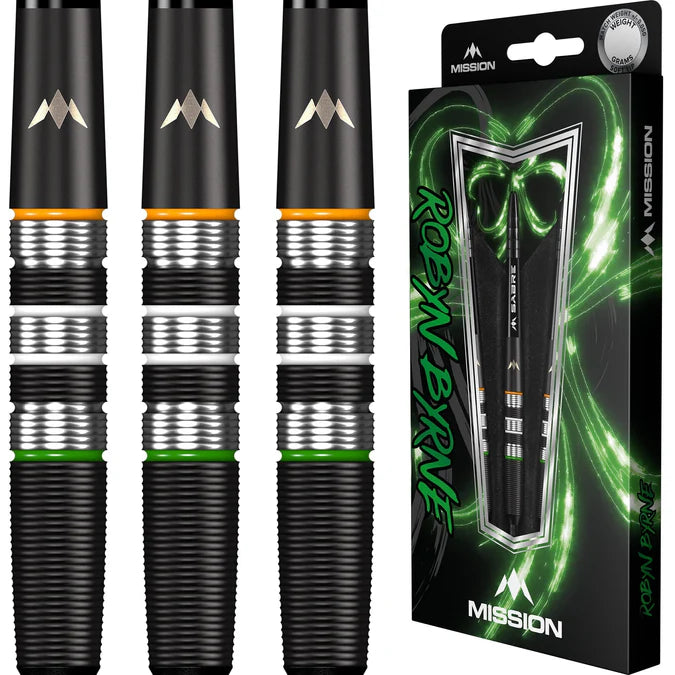 Mission Robyn Byrne Darts – Softdarts – 90 % – Schwarzes Titan 18 gr