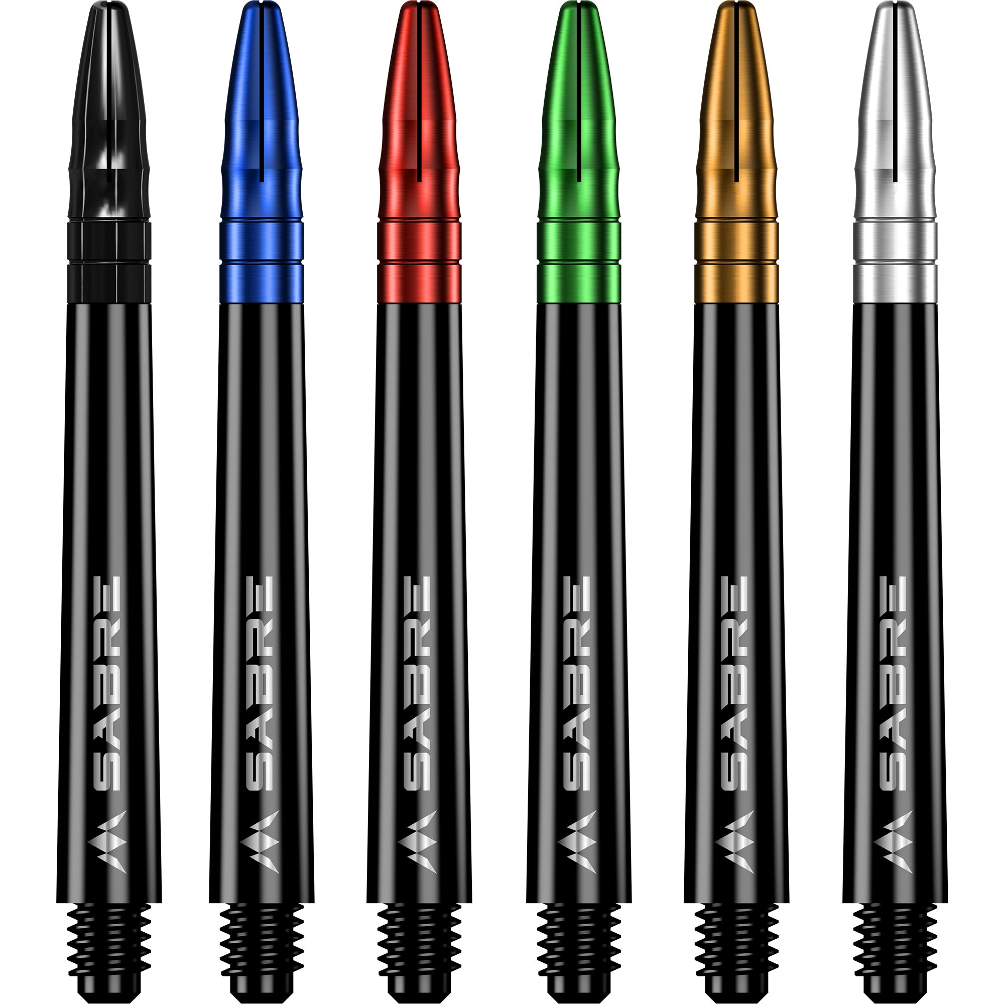 Mission Sabre Shafts – Polycarbonat Dart Schäfte – Schwarz - top farbig