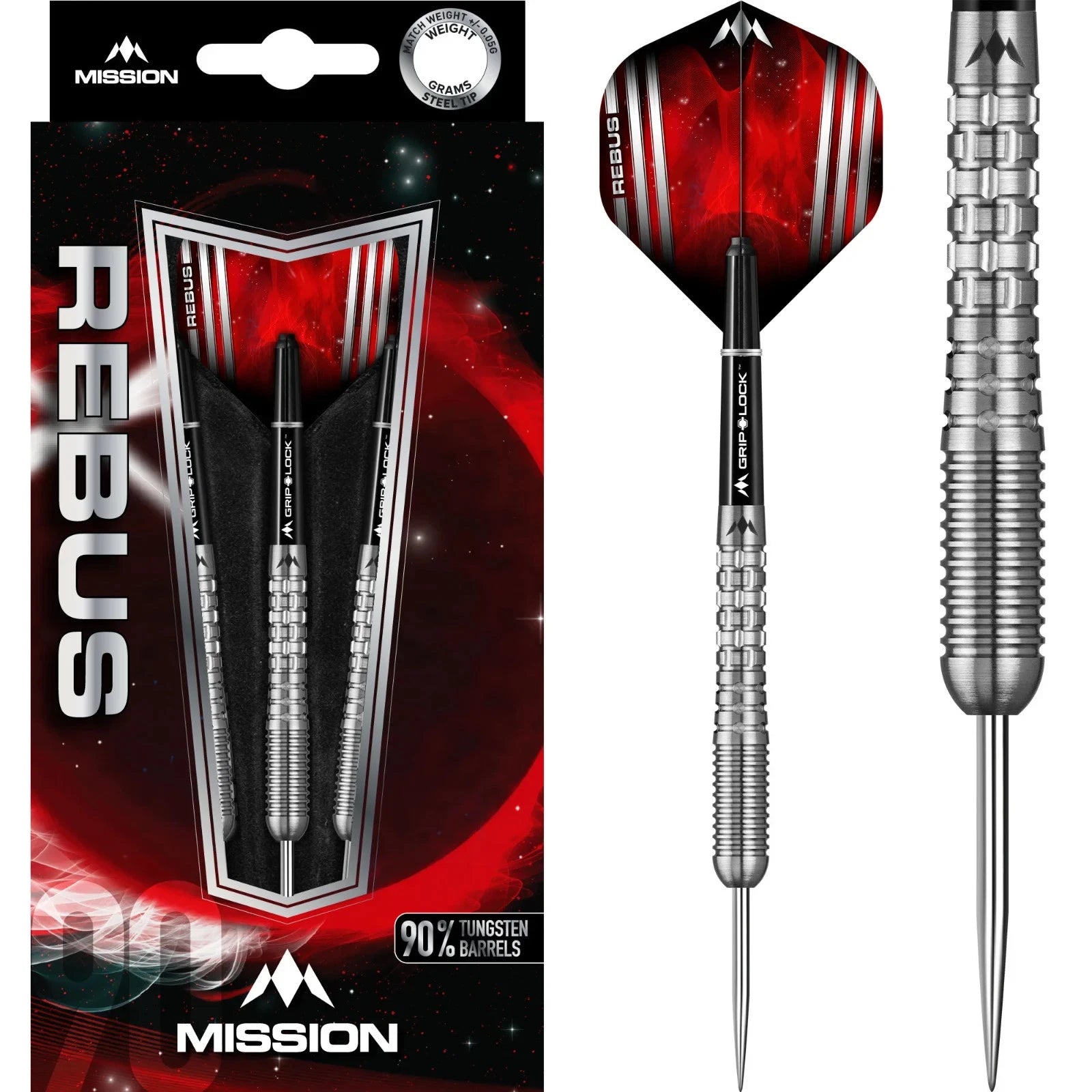 Mission Rebus Steeldarts 90% Tungsten 23 24 25 26 gr Darts