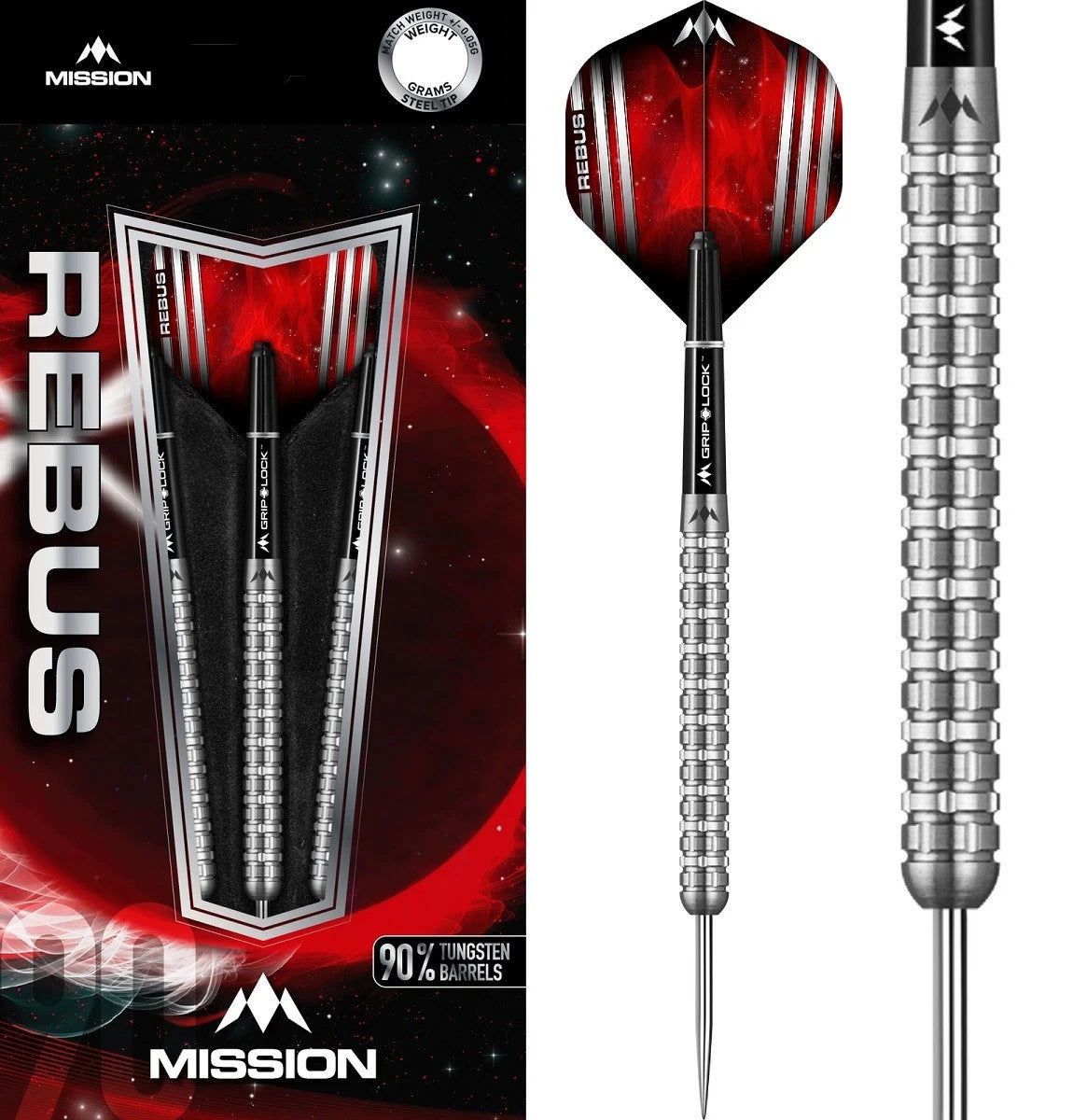 Mission Rebus Steeldarts 90% Tungsten 23 24 25 26 gr Darts